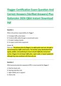 Flagger Certification Exam Question And &NewLine;Correct Answers &lpar;Verified Answers&rpar; Plus &NewLine;Rationales 2026 Q&A Instant Download &NewLine;Pdf 