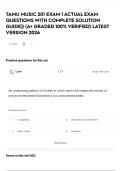 TAMU MUSIC 201 EXAM 1 ACTUAL EXAM QUESTIONS WITH COMPLETE SOLUTION GUIDE&rpar;&rpar; &lpar;A&plus; GRADED 100&percnt; VERIFIED&rpar; LATEST VERSION 2026