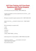 ALF Core Training&comma; ALF Core Exam Questions with Correct Answers 2026-2027
