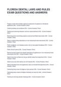 FLORIDA DENTAL LAWS AND RULES EXAM QUESTIONS AND ANSWERS &lpar;GRADED A&rpar;