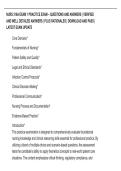 NURS 316A EXAM 1 PRACTICE EXAM &ndash; QUESTIONS AND ANSWERS &vert; VERIFIED &NewLine;AND WELL DETAILED ANSWERS &vert; PLUS RATIONALES &vert; DOWNLOAD AND PASS &vert; &NewLine;LATEST EXAM UPDATE
