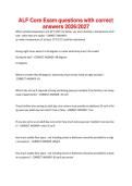 ALF Core Exam questions with correct answers 2026-2027