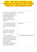 ATPL - AGK SET 4 &lpar;138&sol;181&rpar; Exam&NewLine;Questions and Answers with Verified&NewLine;Solutions &vert; Latest Updated 2026