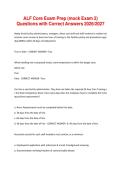 ALF Core Exam Prep &lpar;mock Exam 2&rpar; Questions with Correct Answers 2026-2027