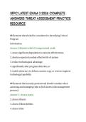 SFPC LATEST EXAM 3 2026 COMPLETE&NewLine;ANSWERS THREAT ASSESSMENT PRACTICE&NewLine;RESOURCE&NewLine;