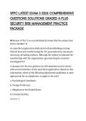 SFPC LATEST EXAM 3 2026 COMPREHENSIVE&NewLine;QUESTIONS SOLUTIONS GRADED A PLUS&NewLine;SECURITY RISK MANAGEMENT PRACTICE&NewLine;PACKAGE&NewLine;