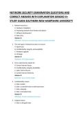 NETWORK SECURITY EXAMINATION QUESTIONS AND &NewLine;CORRECT ANSWER WITH EXPLANATION GRADED A&plus; &NewLine;STUDY GUIDE 
