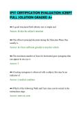 SFST CERTIFICATION EVALUATION SCRIPT&NewLine;FULL SOLUTION GRADED A&plus;&NewLine;