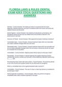 FLORIDA LAWS & RULES &lpar;DENTAL EXAM ADEX CDCA&rpar; QUESTIONS AND ANSWERS