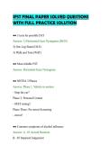 SFST FINAL PAPER SOLVED QUESTIONS&NewLine;WITH FULL PRACTICE SOLUTION&NewLine;