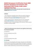 NAMS Menopause Certification Exam 2026 Practice Questions and Answers with Rationales MSCP Study Guide Latest Updated Test Prep