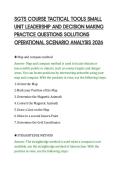 SGTS COURSE TACTICAL TOOLS SMALL&NewLine;UNIT LEADERSHIP AND DECISION MAKING&NewLine;PRACTICE QUESTIONS SOLUTIONS&NewLine;OPERATIONAL SCENARIO ANALYSIS 2026