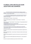FLORIDA LAWS AND RULES EXAM QUESTIONS AND ANSWERS