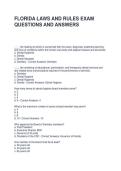 FLORIDA LAWS AND RULES EXAM QUESTIONS AND ANSWERS
