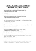 ALMS Unit Safety Officer Final Exam Questions with Correct Answers 2026