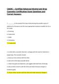 CAADC &ndash; Certified Advanced Alcohol and Drug Counselor Certification Exam Questions and Correct Answers