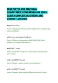 SOAP NOTES AND CULTURAL&NewLine;COMPETENCE COMPREHENSIVE STUDY&NewLine;GUIDE COMPLETE QUESTIONS AND&NewLine;CORRECT ANSWERS