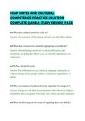 SOAP NOTES AND CULTURAL&NewLine;COMPETENCE PRACTICE SOLUTION&NewLine;COMPLETE QANDA STUDY REVIEW PACK&NewLine;