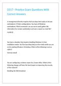 D317 - Practice Exam Questions With Correct Answers