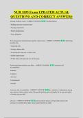 NUR 1025 Exam UPDATED ACTUAL &NewLine;QUESTIONS AND CORRECT ANSWERS