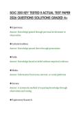 SOC 200 KEY TESTED II ACTUAL TEST PAPER&NewLine;2026 QUESTIONS SOLUTIONS GRADED A&plus;