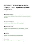 SOC 200 KEY TESTED II FINAL PAPER 2026&NewLine;COMPLETE QUESTIONS ANSWERS PREMIUM&NewLine;STUDY GUIDE