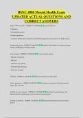 BSNC 4000 Mental Health Exam &NewLine;UPDATED ACTUAL QUESTIONS AND &NewLine;CORRECT ANSWERS