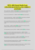 BSNC 4000 Mental Health Exam &NewLine;UPDATED QUESTIONS AND CORRECT &NewLine;ANSWERS