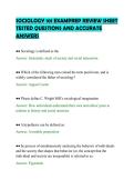SOCIOLOGY 101 EXAMPREP REVIEW SHEET&NewLine;TESTED QUESTIONS AND ACCURATE&NewLine;ANSWERS