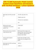 ATR 72-600 Automatic Flight Control&NewLine;System Exam Questions and Answers&NewLine;with Verified Solutions &vert; Latest Updated&NewLine;2026