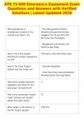 ATR 72-600 Emergency Equipment Exam&NewLine;Questions and Answers with Verified&NewLine;Solutions &vert; Latest Updated 2026