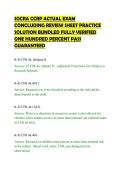 SOCRA CCRP ACTUAL EXAM&NewLine;CONCLUDING REVIEW SHEET PRACTICE&NewLine;SOLUTION BUNDLED FULLY VERIFIED&NewLine;ONE HUNDRED PERCENT PASS&NewLine;GUARANTEED