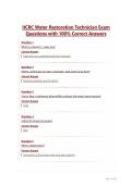 IICRC Water Restoration Technician Exam Questions with 100&percnt; Correct Answers&period;