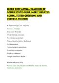 SOCRA CCRP ACTUAL EXAM END OF&NewLine;COURSE STUDY GUIDE LATEST UPDATED&NewLine;ACTUAL TESTED QUESTIONS AND&NewLine;CORRECT ANSWERS&NewLine;