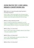 SOCRA PRACTICE TEST 3 CORE CLINICAL&NewLine;RESEARCH CONCEPTS REVIEW 2026&NewLine;