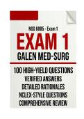 NSG 6005 Exam 1 &vert; Questions & Verified Answers &vert; 2026 Edition &vert; Galen College