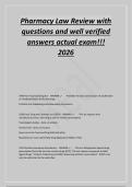Pharmacy Law Review with&NewLine;questions and well verified&NewLine;answers actual exam&excl;&excl;&excl;&NewLine;2026