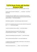 TLETA Study Guide with Verified Answers 2026