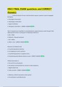 HSCC FINAL EXAM questions and CORRECT &NewLine;Answers 