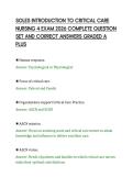 SOLES INTRODUCTION TO CRITICAL CARE NURSING 4 EXAM 2026 COMPLETE QUESTION SET AND CORRECT ANSWERS GRADED A PLUS&period;pdf&NewLine;&NewLine;