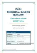 ICC B1&NewLine;RESIDENTIAL BUILDING&NewLine;INSPECTOR&NewLine;Exam Practice Questions&NewLine;2026&sol;2027 Edition
