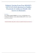 Pediatric Nursing Exam 2026&colon; 120 NCLEX-Style Q&A