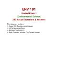 ENV 101 Graded Exam 1 &ndash; Environmental Science &ndash; &lpar;2026&rpar; Actual Questions & Answers  100&percnt; Guarantee Pass