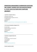 OPERATIONS MANAGEMENT EXAMINATION QUESTIONS &NewLine;AND CORRECT ANSWER WITH EXPLANATION GRADED &NewLine;A&plus; STUDY GUIDE