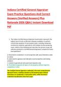Indiana Certified General Appraiser &NewLine;Exam Practice Questions And Correct &NewLine;Answers &lpar;Verified Answers&rpar; Plus &NewLine;Rationale 2026 Q&A&vert; Instant Download &NewLine;Pdf 