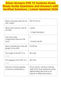 Silver Airways ATR 72 Systems Exam&NewLine;Study Guide Questions and Answers with&NewLine;Verified Solutions &vert; Latest Updated 2026