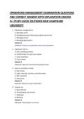 OPERATIONS MANAGEMENT EXAMINATION QUESTIONS &NewLine;AND CORRECT ANSWER WITH EXPLANATION GRADED &NewLine;A&plus; STUDY GUIDE 