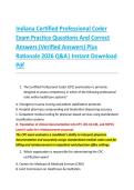 Indiana Certified Professional Coder &NewLine;Exam Practice Questions And Correct &NewLine;Answers &lpar;Verified Answers&rpar; Plus &NewLine;Rationale 2026 Q&A&vert; Instant Download &NewLine;Pdf 