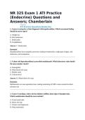 NR 325 Exam 1 ATI Practice &lpar;Endocrine&rpar; Questions and Answers&semi; Chamberlain