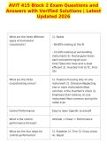 AVIT 415 Block 2 Exam Questions and&NewLine;Answers with Verified Solutions &vert; Latest&NewLine;Updated 2026